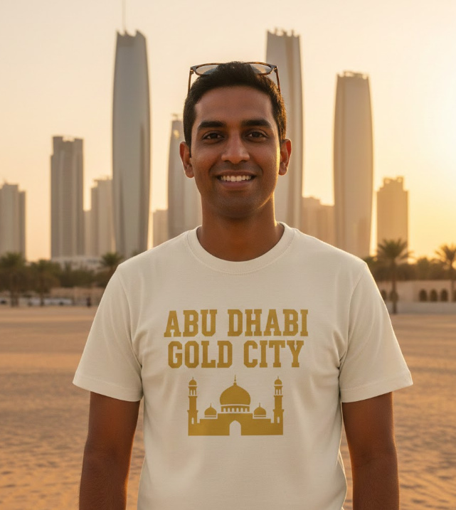 Gift idea for Abu Dhabi enthusiasts - Abu Dhabi Gold City t shirt