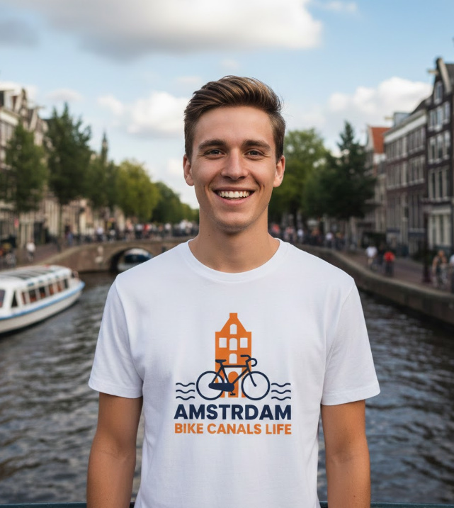 Gift idea for Amsterdam lovers - Amsterdam Bike Canals Life t shirt