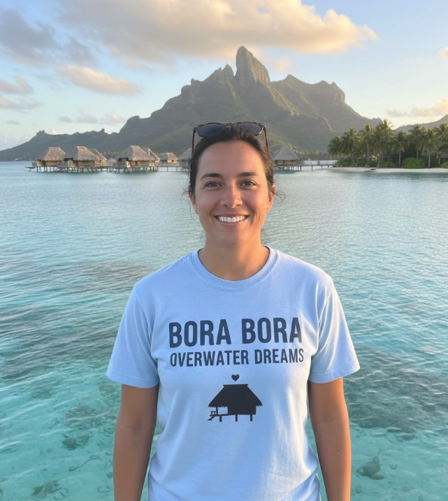 Gift idea for Bora Bora fans - Bora Bora Overwater Dreams t shirt
