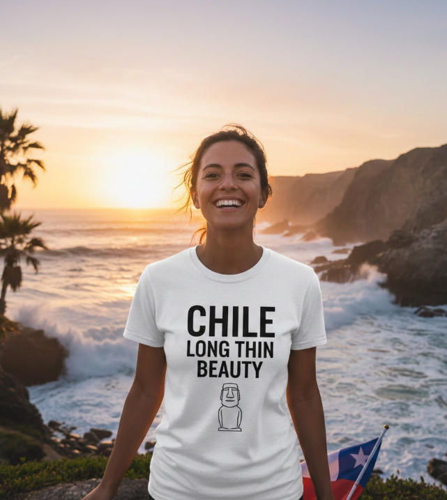 Gift idea for Chile travelers - Chile Long Thin Beauty t shirt