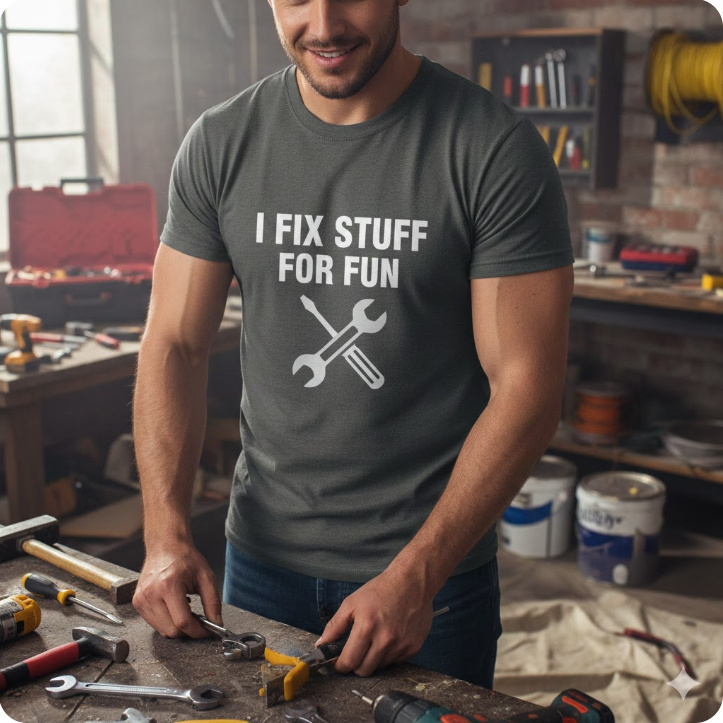 Gift idea for DIY home improvement fan - I Fix Stuff For Fun t shirt