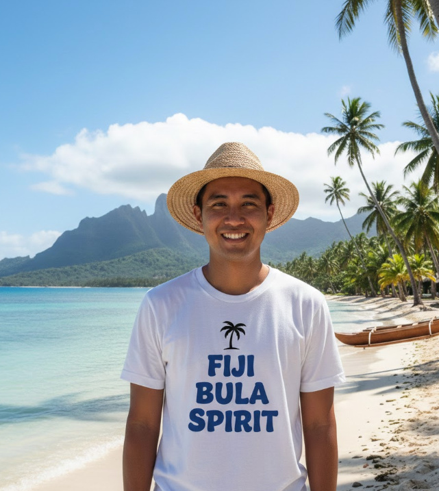 Gift idea for Fiji travelers - Fiji Bula Spirit t shirt