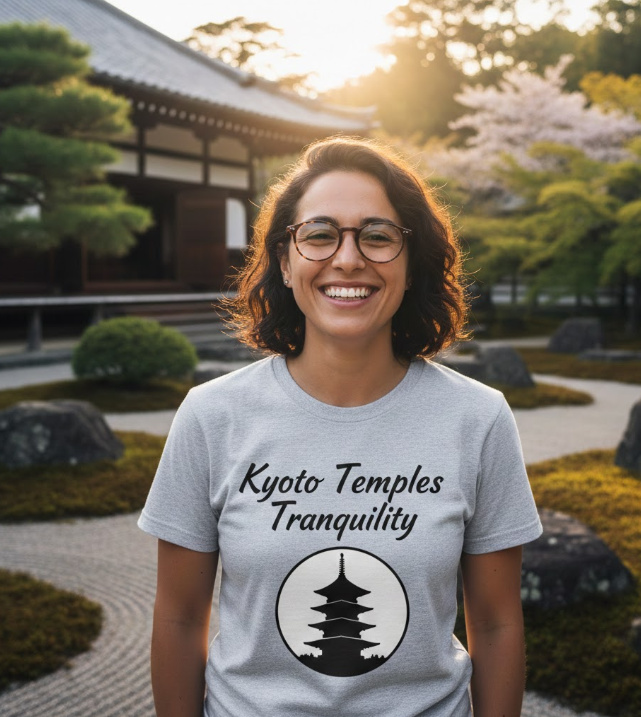 Gift idea for Kyoto fans - Kyoto Temples Tranquility t shirt