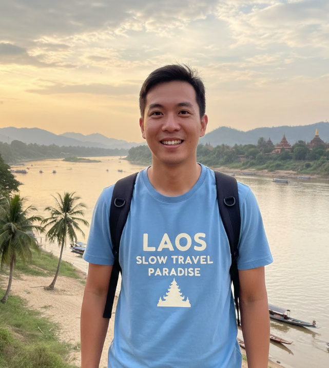 Gift idea for Laos travelers - Laos Slow Travel Paradise t shirt