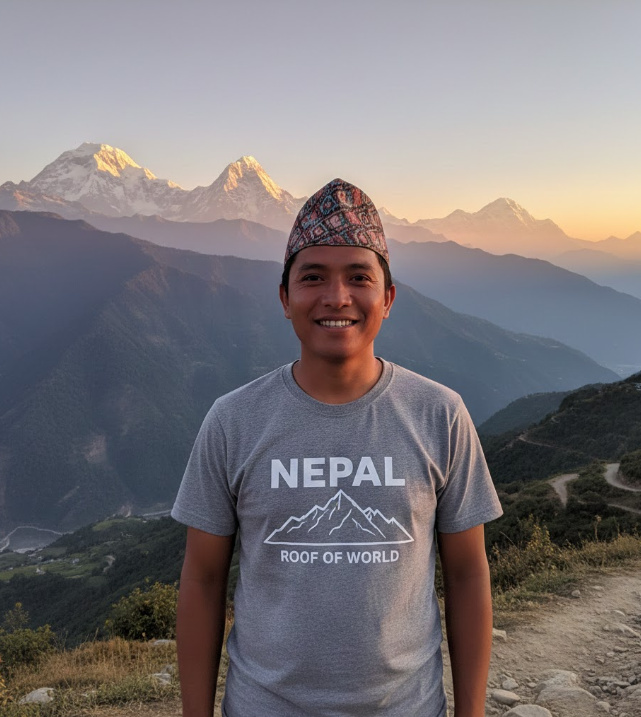 Gift idea for Nepal travelers - Nepal Roof Of World t shirt