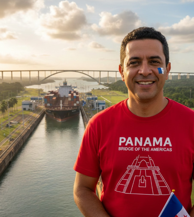 Gift idea for Panama lovers - Panama Bridge Americas t shirt