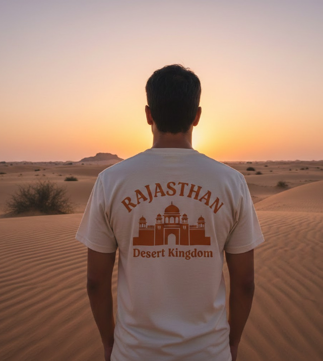 Gift idea for Rajasthan enthusiasts - Rajasthan Desert Kingdom t shirt