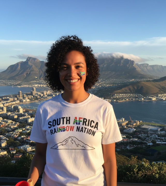 Gift idea for South Africa lovers - South Africa Rainbow Nation t shirt
