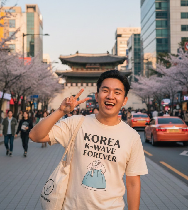 Gift idea for South Korea enthusiasts - Korea K-Wave Forever t shirt