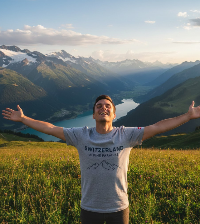 Gift idea for Switzerland fans - Switzerland Alpine Paradise t shirt