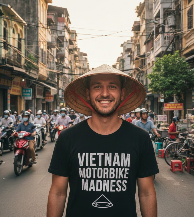 Gift idea for Vietnam enthusiasts - Vietnam Motorbike Madness t shirt