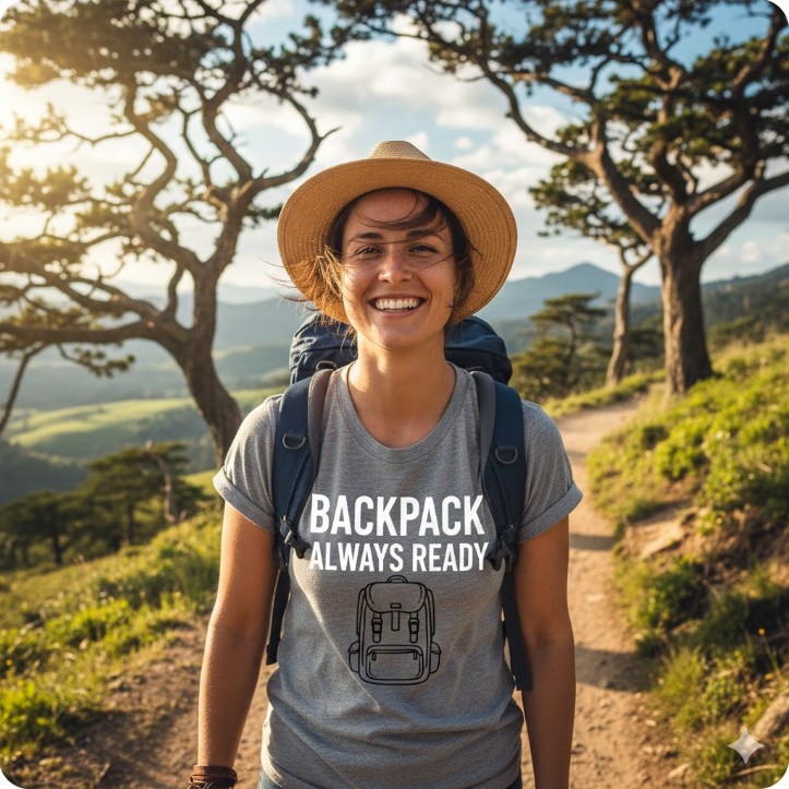 Gift idea for backpacker traveler - Backpack Always Ready t shirt