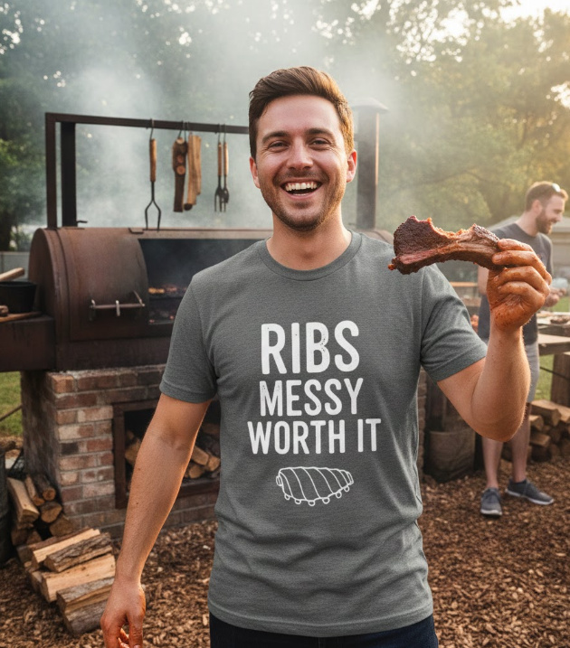 Gift idea for bbq ribs enthusiasts - Ribs Messy Worth It t shirt