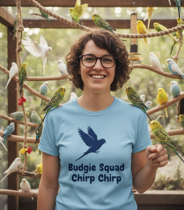 Gift idea for budgie owners - Budgie Squad Chirp Chirp t shirt