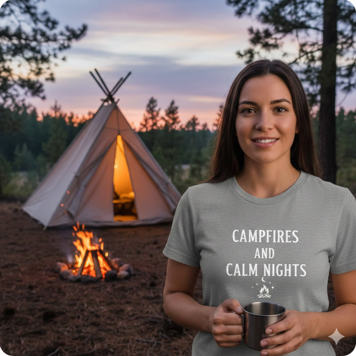 Gift idea for camping lover - Campfires And Calm Nights t shirt