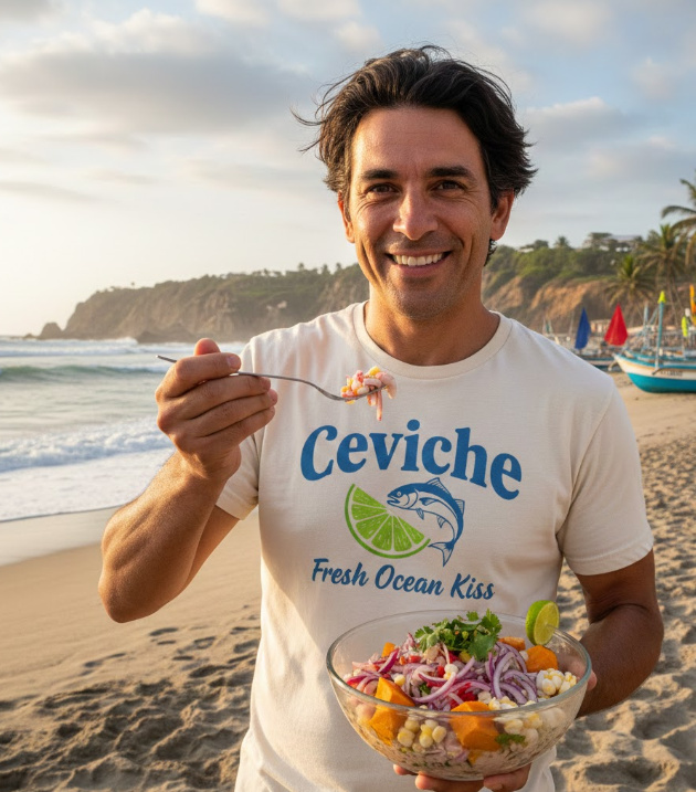 Gift idea for ceviche fans - Ceviche Fresh Ocean Kiss t shirt