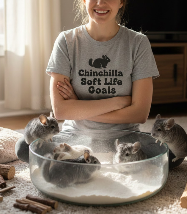 Gift idea for chinchilla owners - Chinchilla Soft Life Goals t shirt