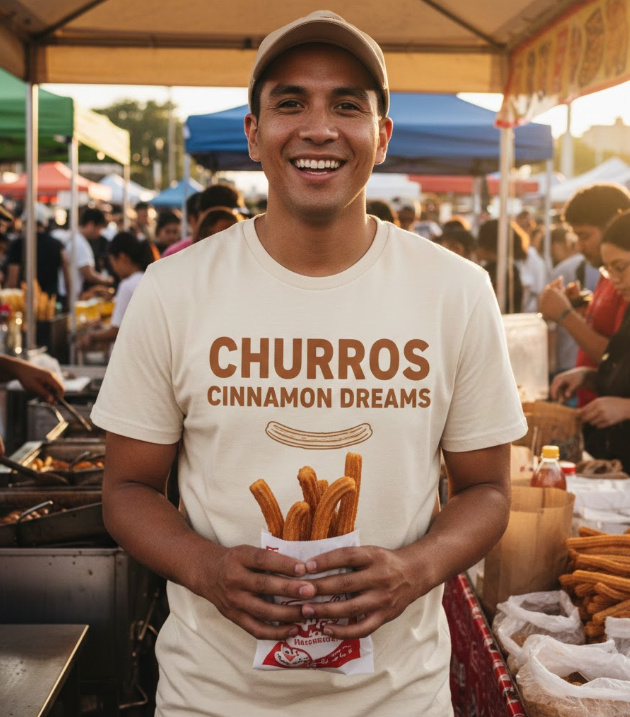 Gift idea for churros lovers - Churros Cinnamon Dreams t shirt