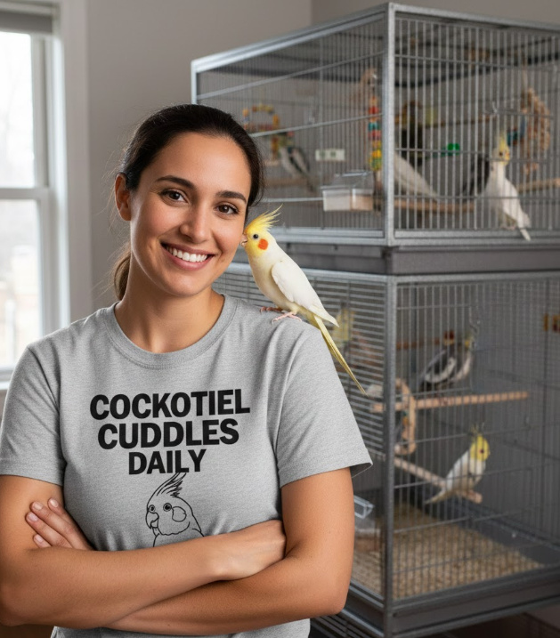 Gift idea for cockatiel owners - Cockatiel Cuddles Daily t shirt