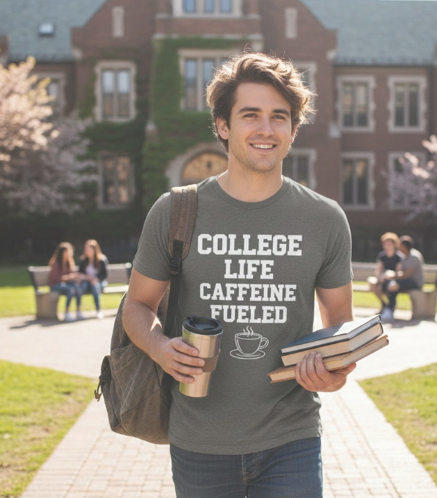 Gift idea for college girl - College Life Caffeine Fueled t shirt