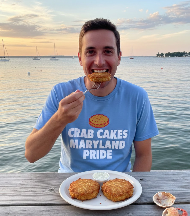 Gift idea for crab cakes lovers - Crab Cakes Maryland Pride t shirt