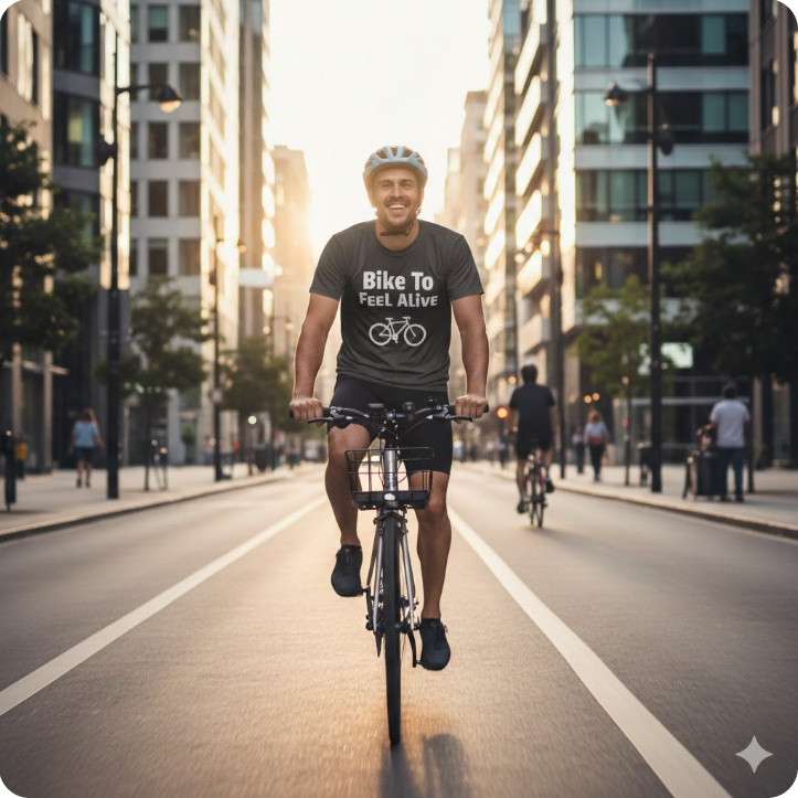 Gift idea for cycling commuter - Bike To Feel Alive t shirt