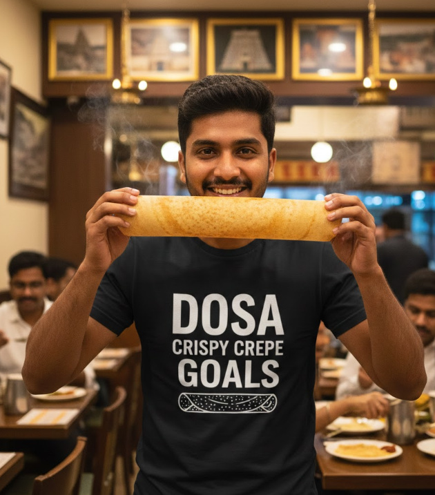 Gift idea for dosa lovers - Dosa Crispy Crepe Goals t shirt