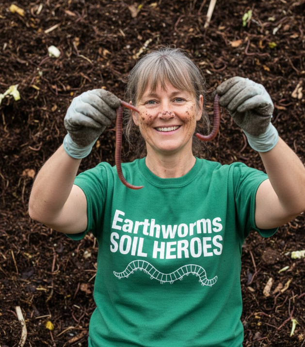 Gift idea for earthworm fans - Earthworms Soil Heroes t shirt
