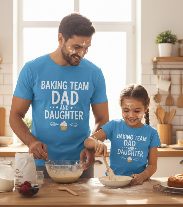Gift idea for father and daughter baking - Baking Team Dad And Daughter t shirt