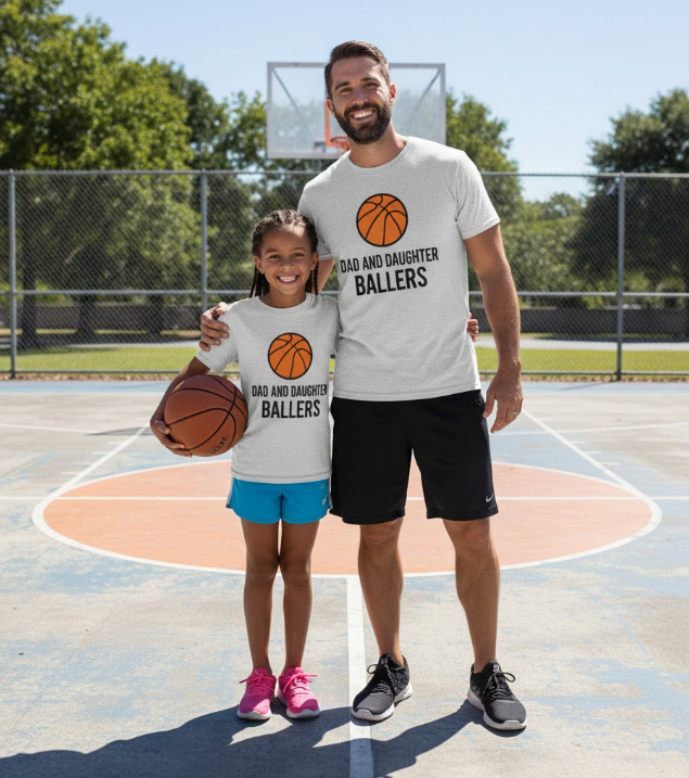 Gift idea for father and daughter basketball - Dad And Daughter Ballers t shirt
