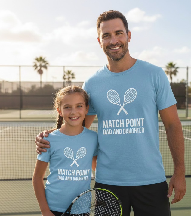 Gift idea for father and daughter tennis - Match Point Dad And Daughter t shirt