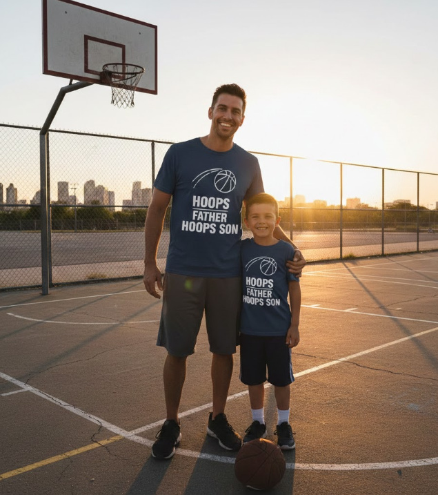Gift idea for father and son basketball - Hoops Father Hoops Son t shirt