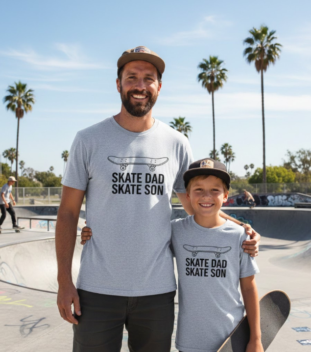 Gift idea for father and son skateboarding - Skate Dad Skate Son t shirt