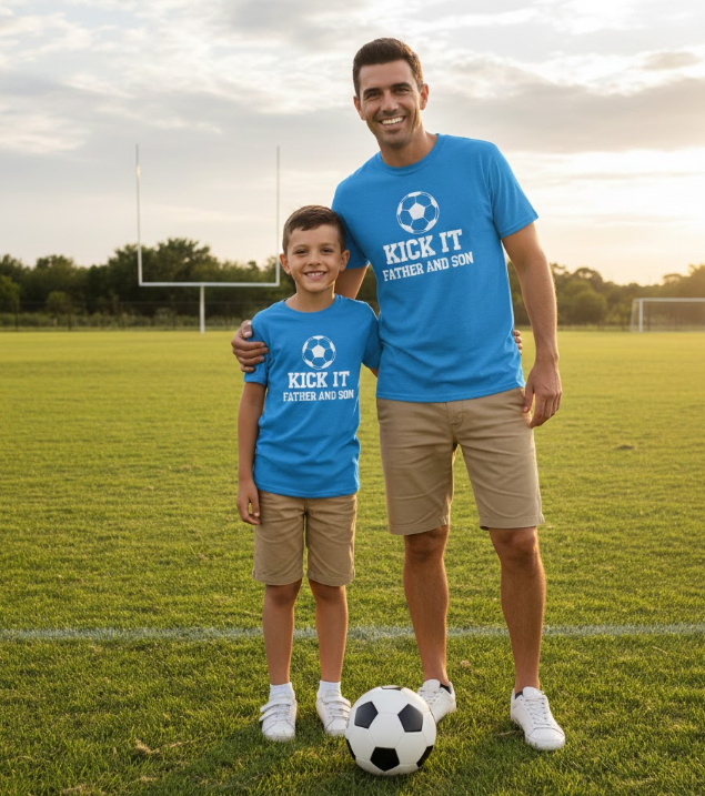 Gift idea for father and son soccer - Kick It Father And Son t shirt