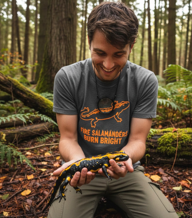 Gift idea for fire salamander lovers - Fire Salamanders Burn Bright t shirt