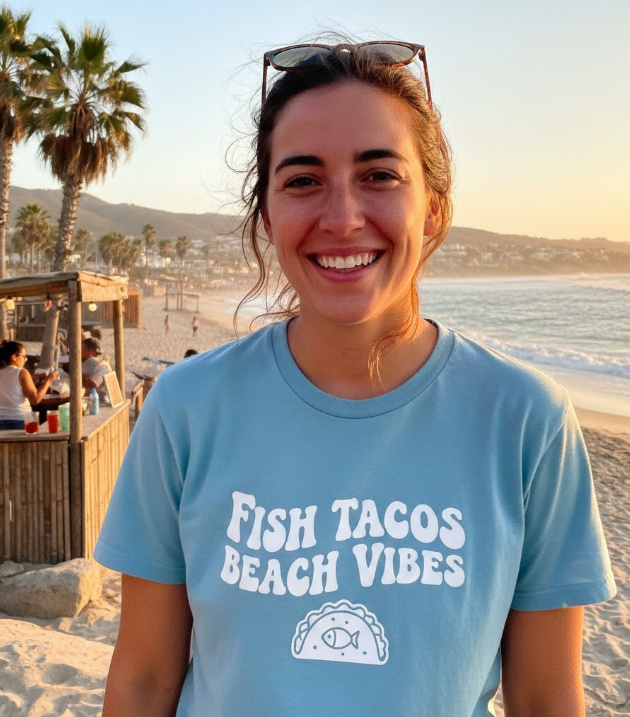 Gift idea for fish tacos enthusiasts - Fish Tacos Beach Vibes t shirt
