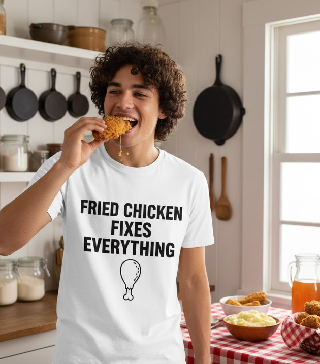 Gift idea for fried chicken lovers - Fried Chicken Fixes Everything t shirt