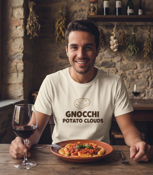 Gift idea for gnocchi enthusiasts - Gnocchi Potato Clouds t shirt