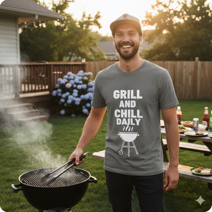 Gift idea for grilling fan - Grill And Chill Daily t shirt