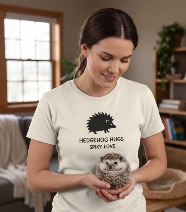 Gift idea for hedgehog owners - Hedgehog Hugs Spiky Love t shirt