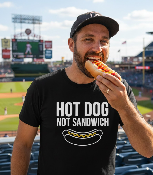 Gift idea for hot dog fans - Hot Dog Not Sandwich t shirt