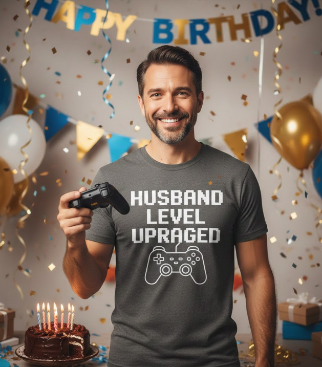 Gift idea for husband birthday - Husband Level Upgraded t shirt