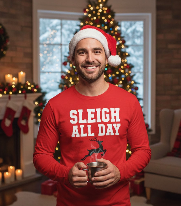 Gift idea for men xmas - Sleigh All Day t shirt