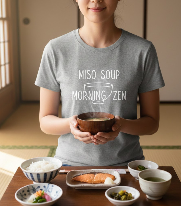 Gift idea for miso soup enthusiasts - Miso Soup Morning Zen t shirt