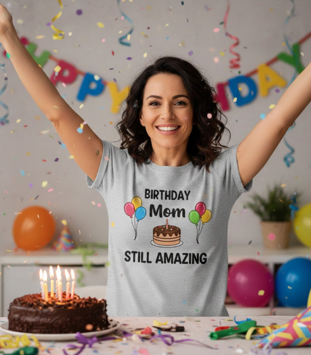 Gift idea for mom birthday - Birthday Mom Still Amazing t shirt