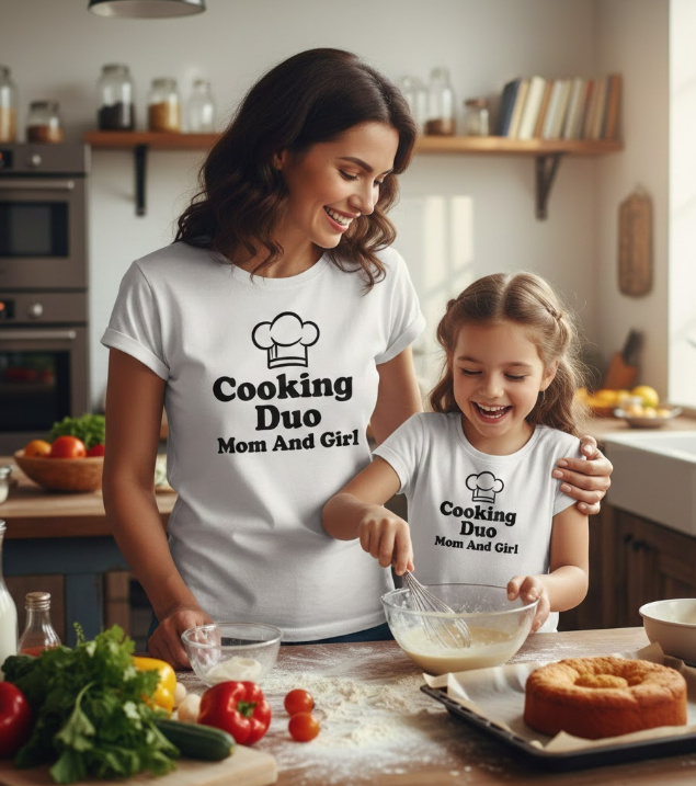 Gift idea for mother and daughter cooking - Cooking Duo Mom And Girl t shirt