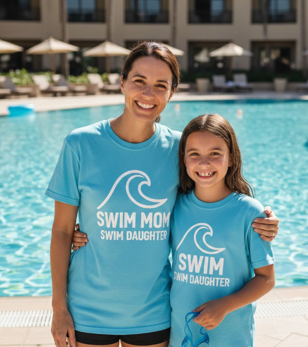 Gift idea for mother and daughter swimming - Swim Mom Swim Daughter t shirt