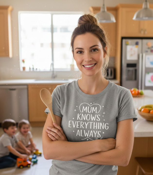 Gift idea for mum - Mum Knows Everything Always t shirt