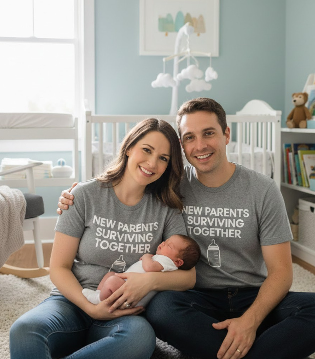 Gift idea for new parents - New Parents Surviving Together t shirt