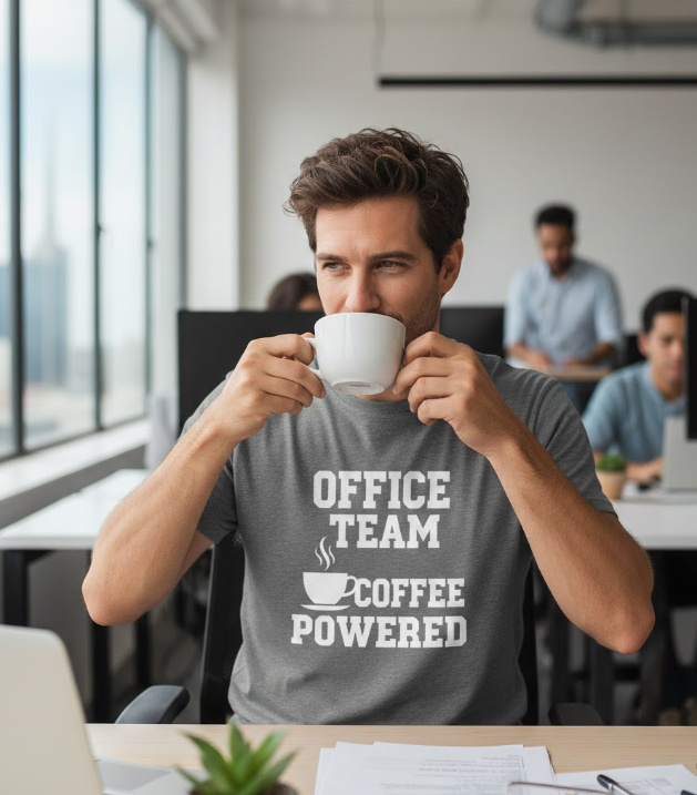 Gift idea for office staff - Office Team Coffee Powered t shirt